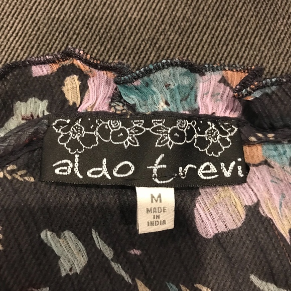 Aldo trevi black sheer flirty and floral top - Picture 7 of 7